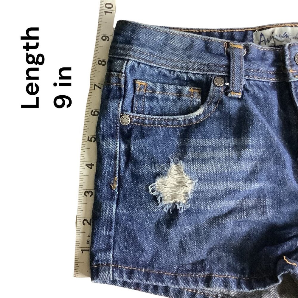 Aviva Girls Daisy Dukes Style Jean Shorts Distressed Denim Blue Size 14‎ - Picture 7 of 10